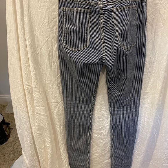 American Apparel blue&white striped high waist skinny jeans - Picture 4 of 5